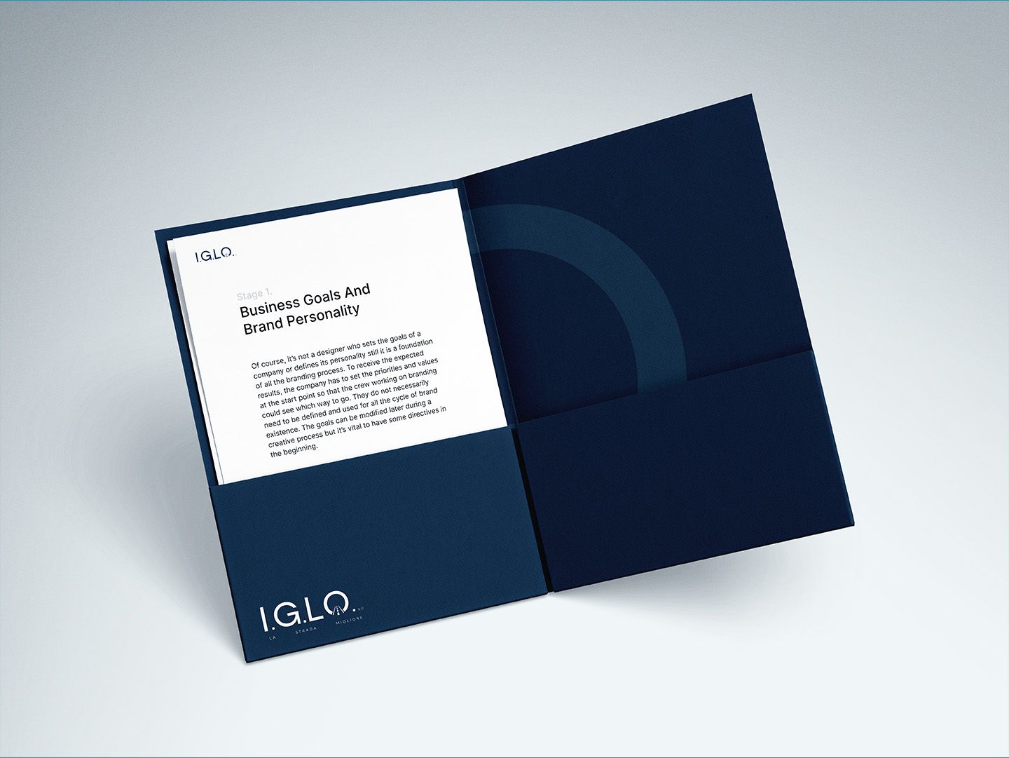 IGLO corporate folder — print stationery